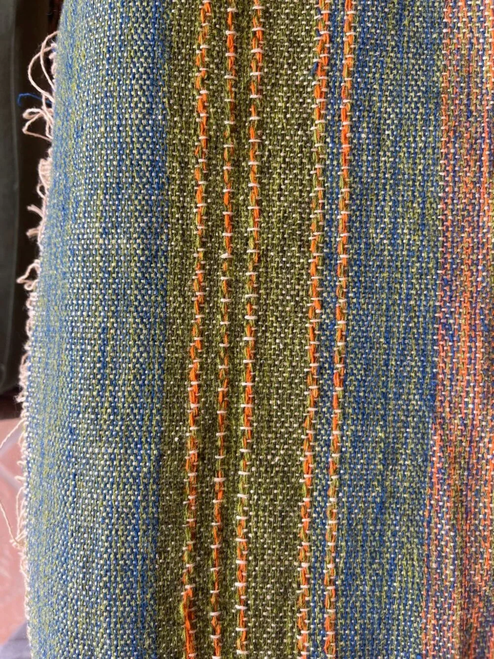 Vintage Chimayo Thunderbird Gray Geometric Weaving